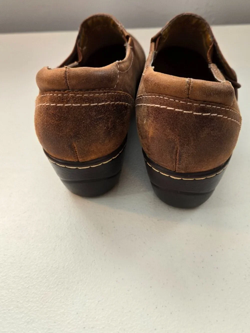 Softspots Women's 7.5W Leather Brown Slip On Ankle Bootie